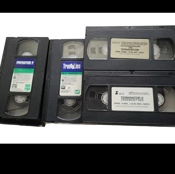 The Terminator Collection VHS 2 Tape Set True Lies Predator 2 1980s Action Lot - Picture 3 of 3